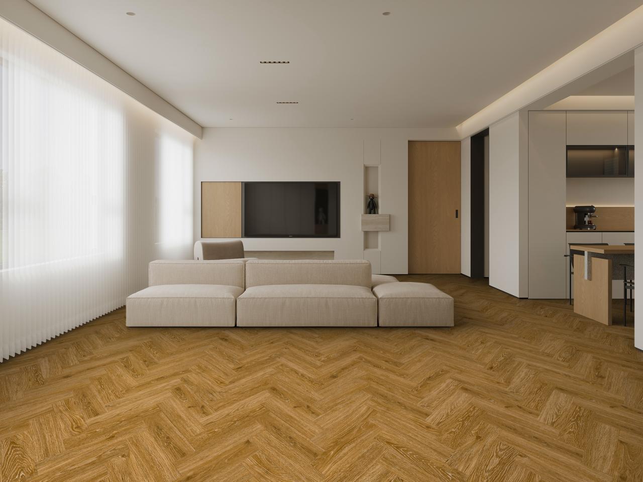 Glue Down Herringbone 9400 Brown Oak Ultra Mat