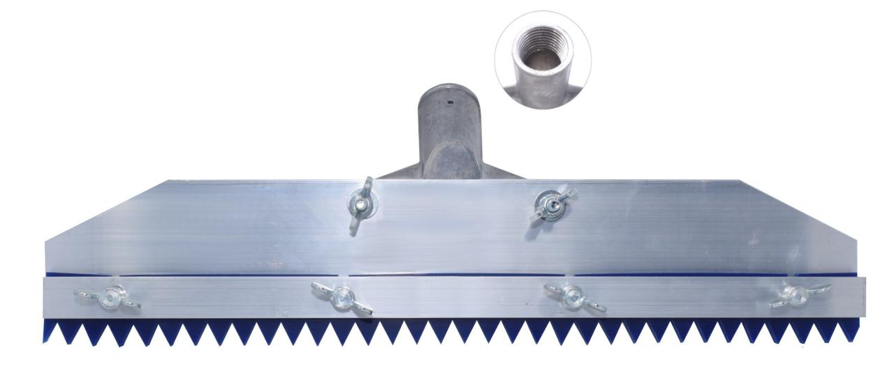 Skraber Economy til tandede gummiblade 40 cm med gevindbeslag